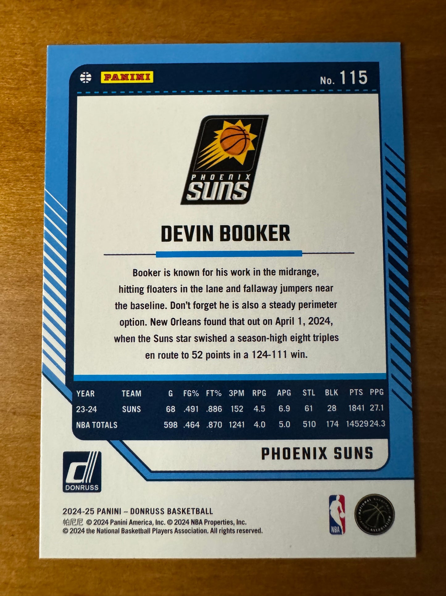 2024-25 Panini Donruss - Devin Booker #115 Holo Green Laser