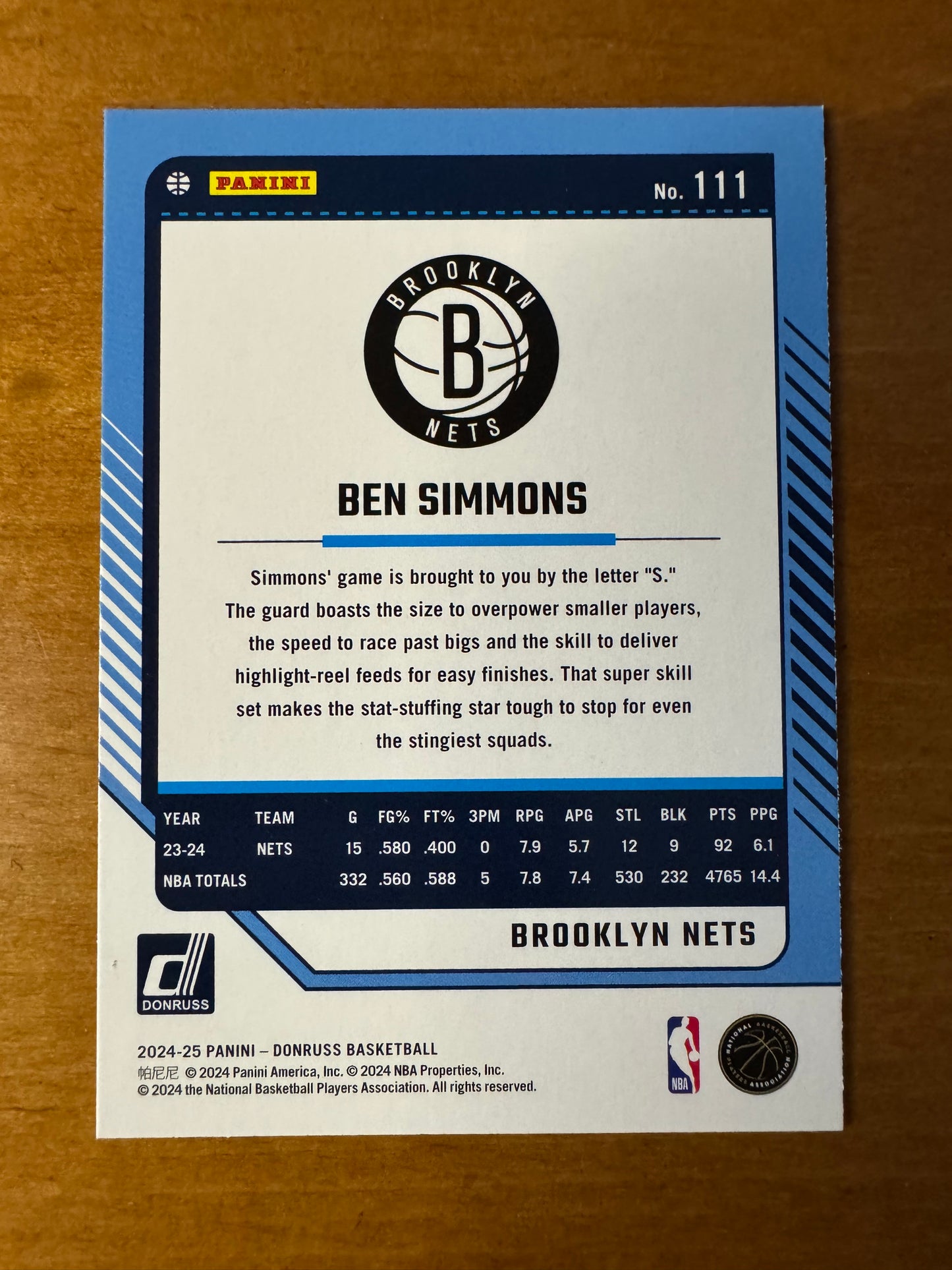 2024-25 Panini Donruss Ben Simmons #111