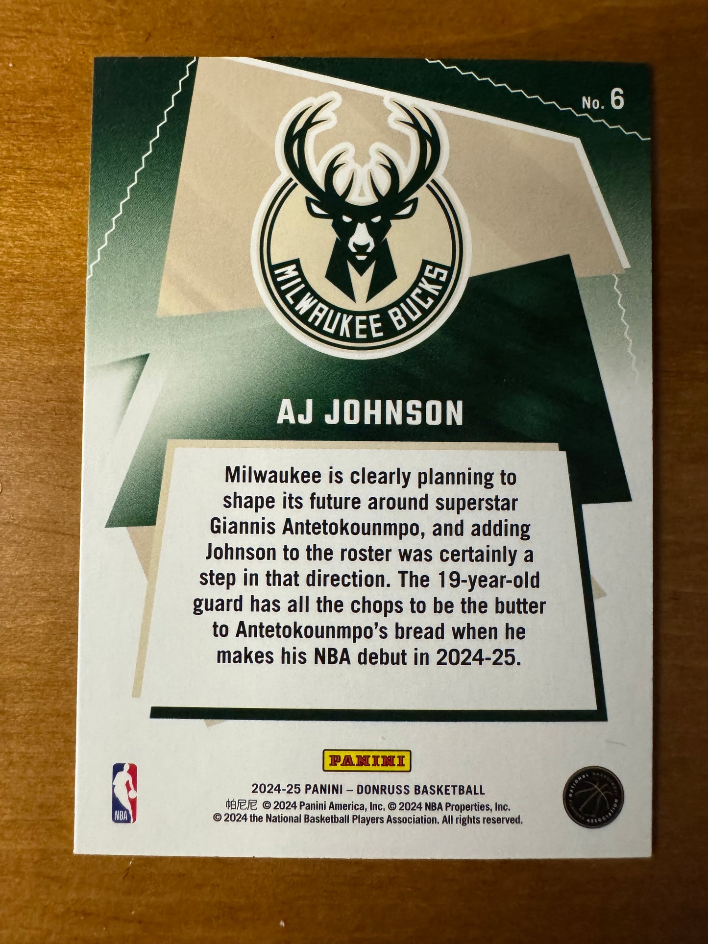 2024-25 Panini Donruss Great X-pectations AJ Johnson #6