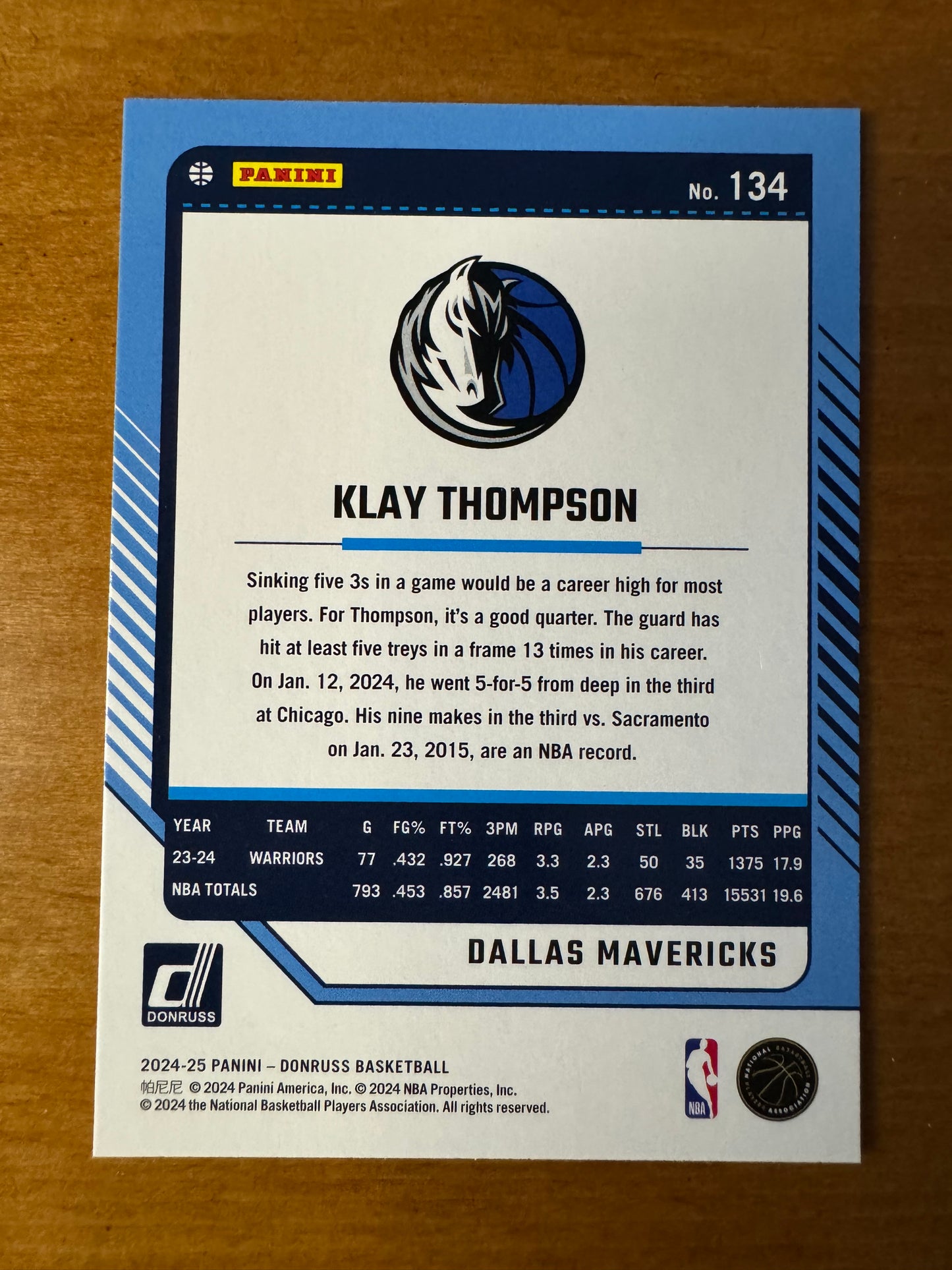 2024-25 Panini Donruss Klay Thompson #134