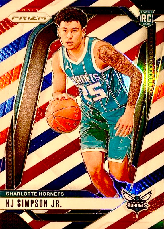 2024-25 Prizm - KJ Simpson Jr. Red White Blue (RC)