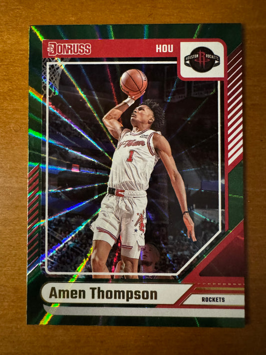 2024-25 Panini Donruss - Amen Thompson #103 Holo Green Laser