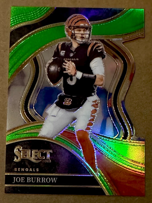 2023 Panini Select Club Level Joe Burrow #256 Neon Green Prizm Die-Cut /499
