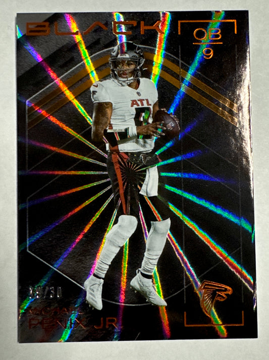 2025 Panini Black #25 Michael Penix Jr. Citrine 19/30 Atlanta Falcons