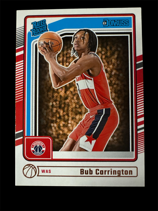2024-25 Panini Donruss Rated Rookie Bub Carrington RC #220 Washington Wizards